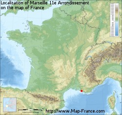 Marseille 11e Arrondissement on the map of France